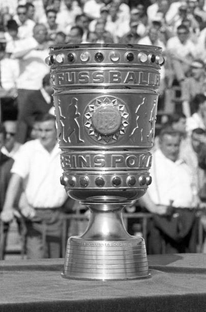 The German Soccer cup Trophy in Frankfurt on 4 June 1966 Old Photo 1