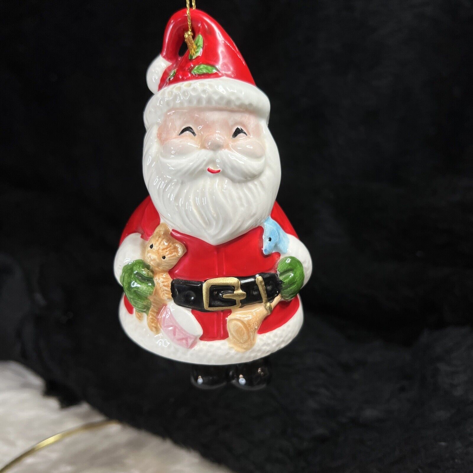 RARE - VINTAGE Napco Christmas Santa Bell Ornament