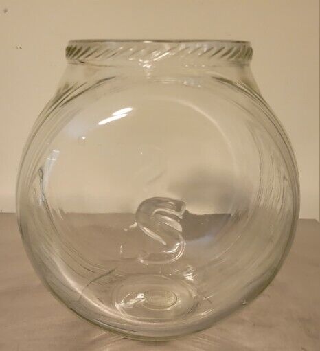 Vintage Sellers Hoosier Embossed Clear Glass Sugar Jar, No Lid Dated 1924