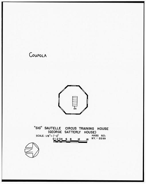 Photo:Homer NY Sig Sautelle Circus Training House 1964 Coupola Sketch Plan