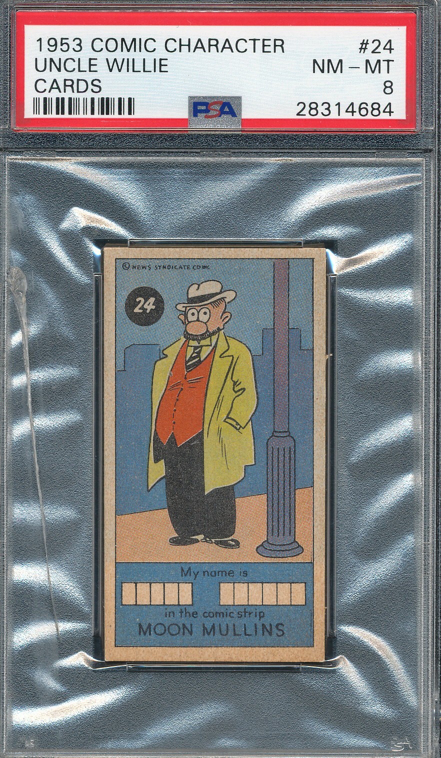 CRACKED PSA 8 SLAB UNCLE WILLIE MOON MULLINS 1953 COMIC CHARACTER #24 RARE TPHLC