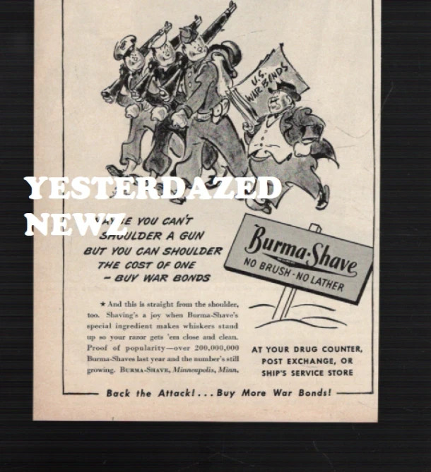 1944 Print Ad for Burma-Shave \