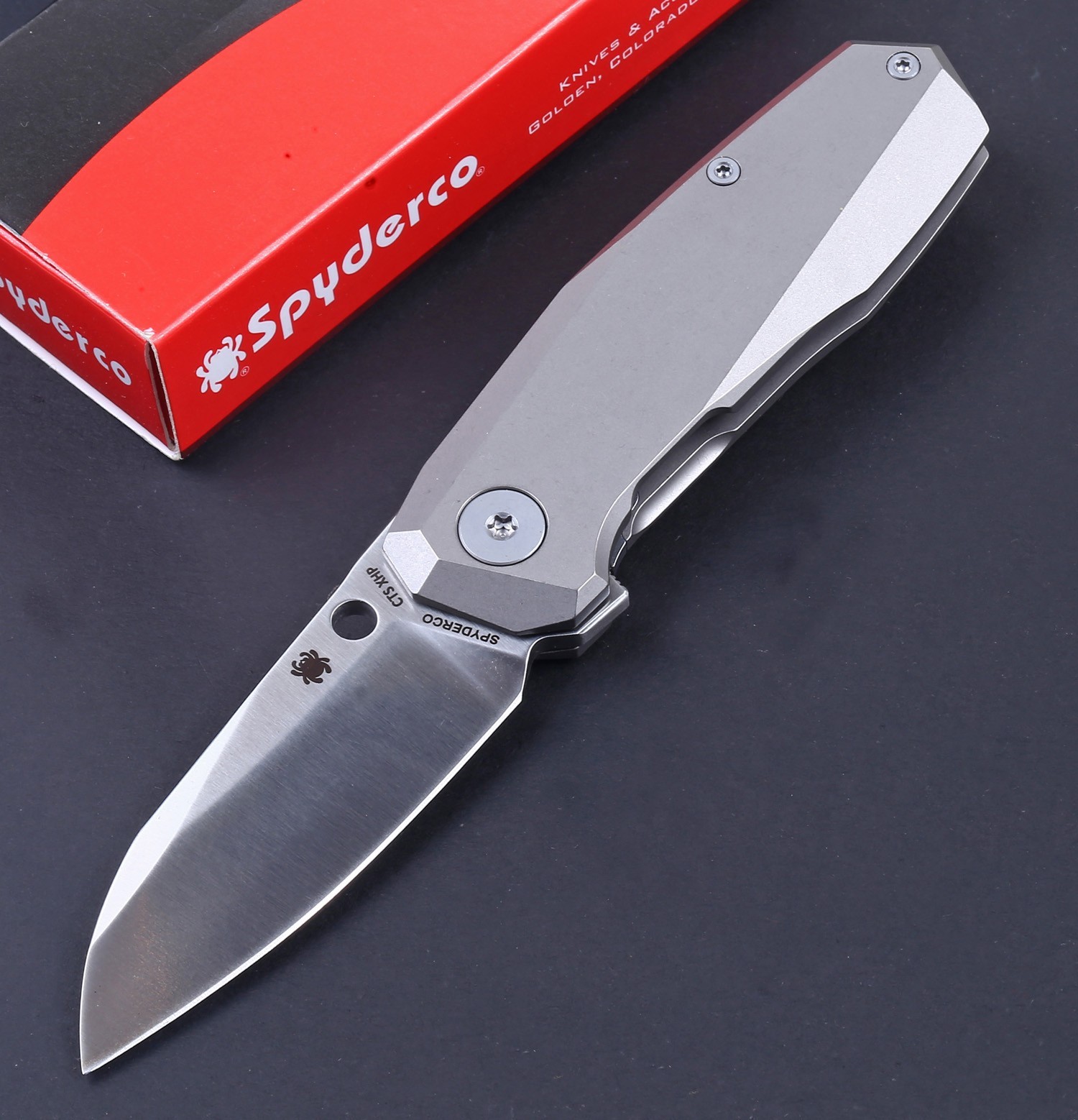 New Titanium Handle D2 Stainless Steel Ball Bearing Flipper Pocket Folding Knife