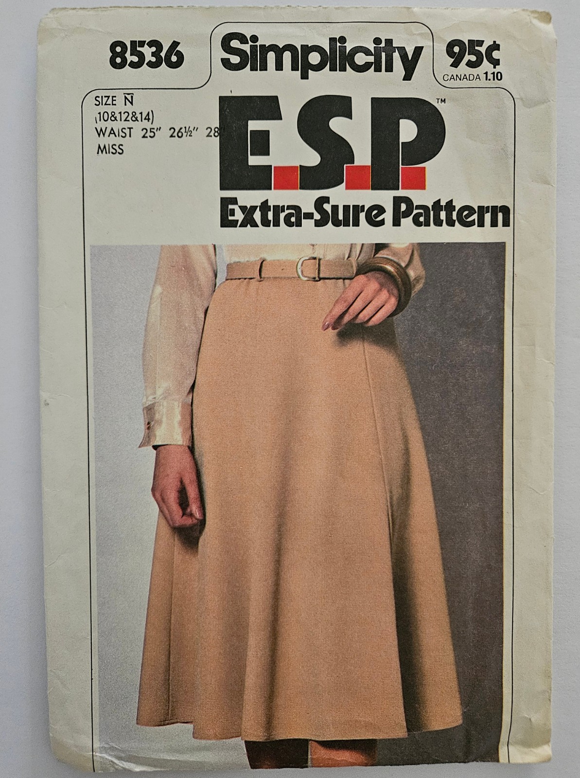 Vintage 1978 Simplicity  #8536 E.S.P Extra-Sure Pattern Size N (10,12 & 14) Miss