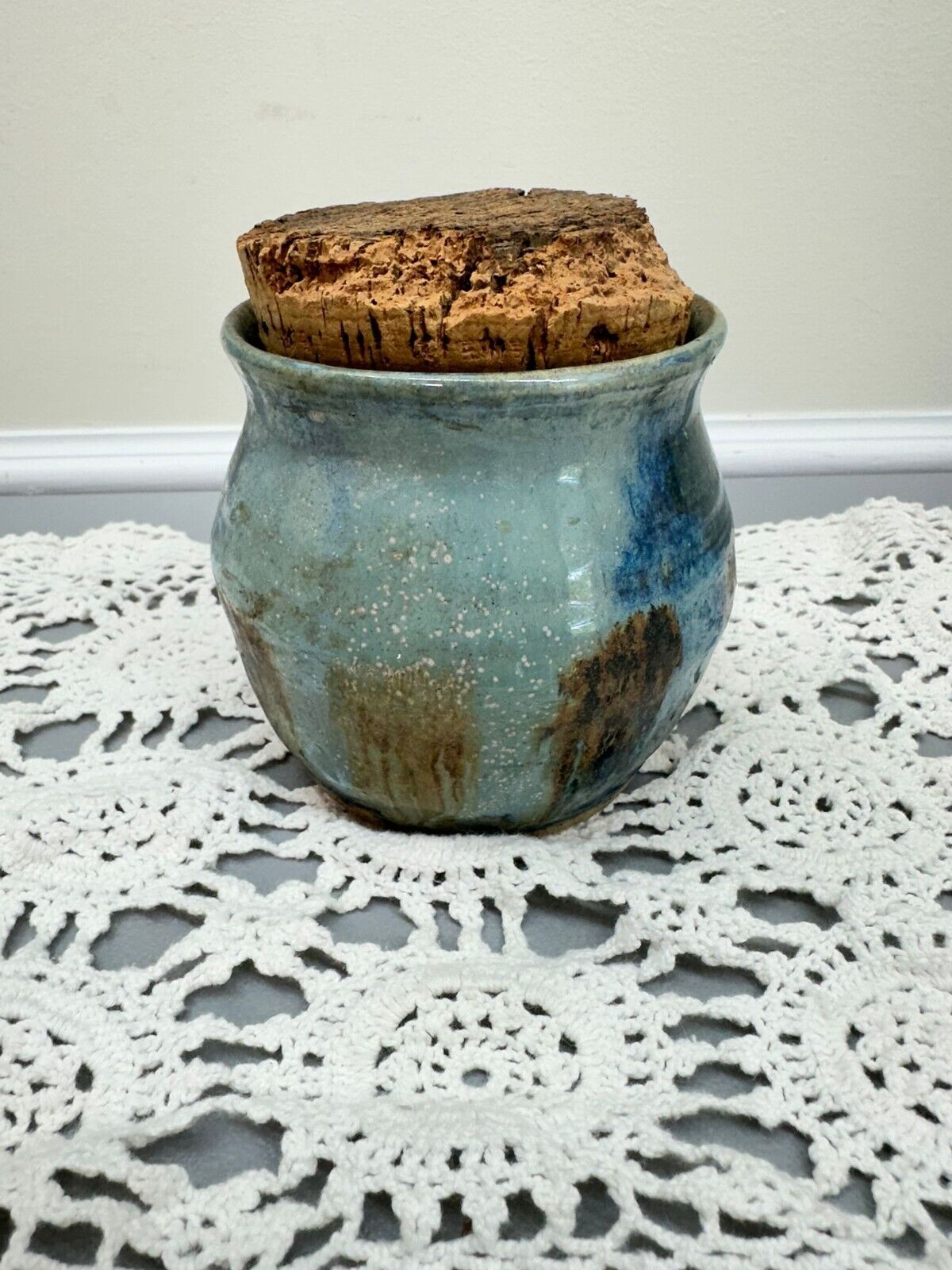 Vintage Ceramic Kitchen Container Canister Jar With Lid Home Farmhouse Decor