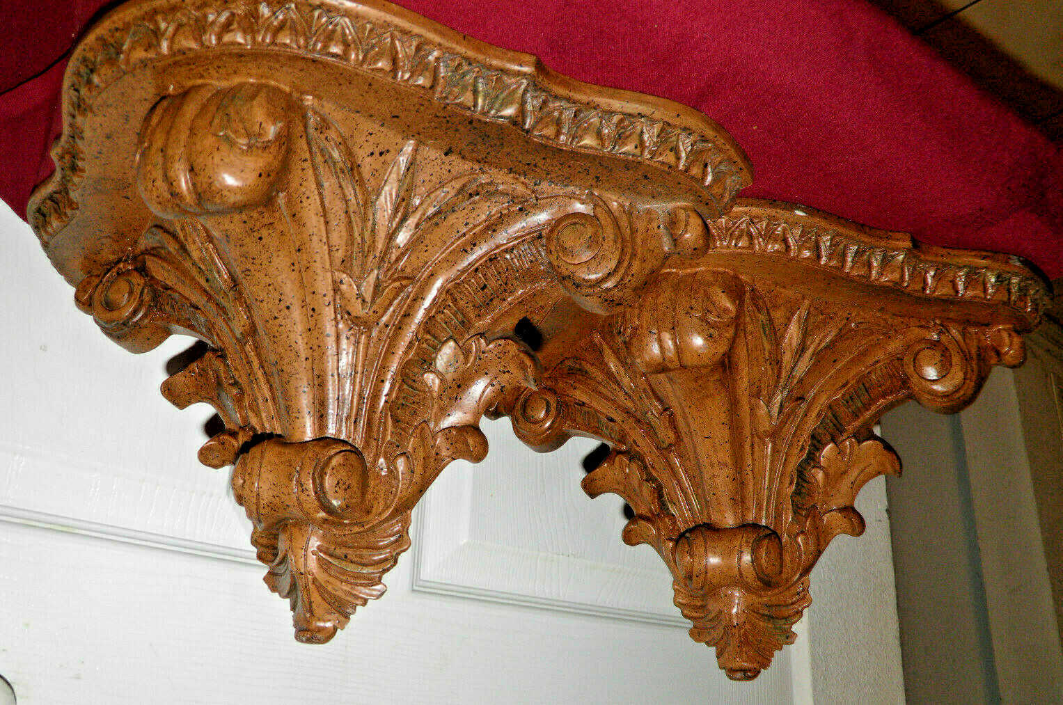 CORBELS SCONCES Shelves Beautiful Detail USA LEAF Decor 15.5\