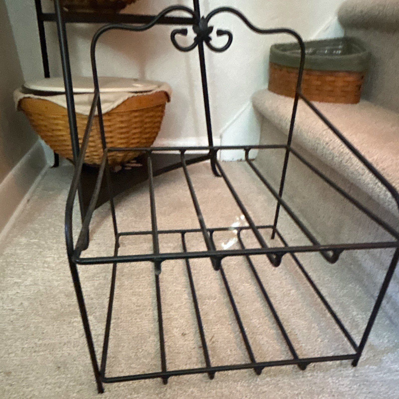Longaberger wrought iron paper bin tray