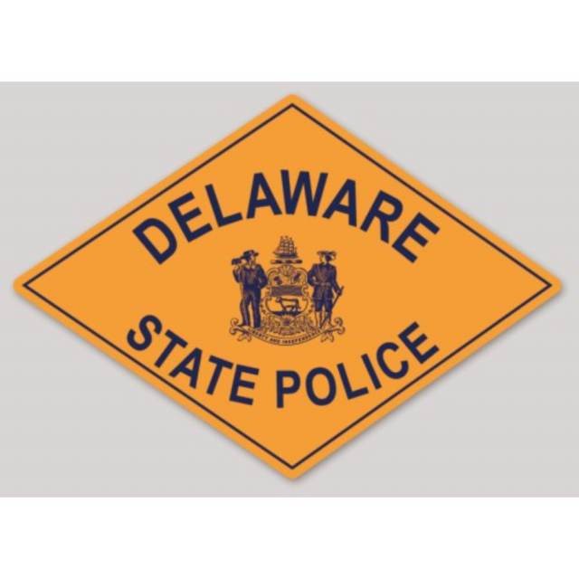 Delaware State Police Diamond Vinyl Sticker Decal 4 x 2.85 Inch Non Reflective