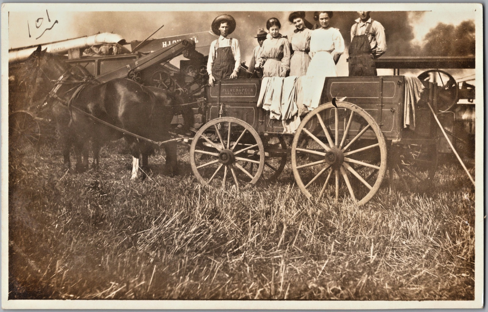 Vintage J I Case Threshing Machine Co RPPC Postcard Agriculture Harvesting Wagon Vintage J I Case Threshing Machine Co RPPC Postcard Agriculture Harvesting Wagon