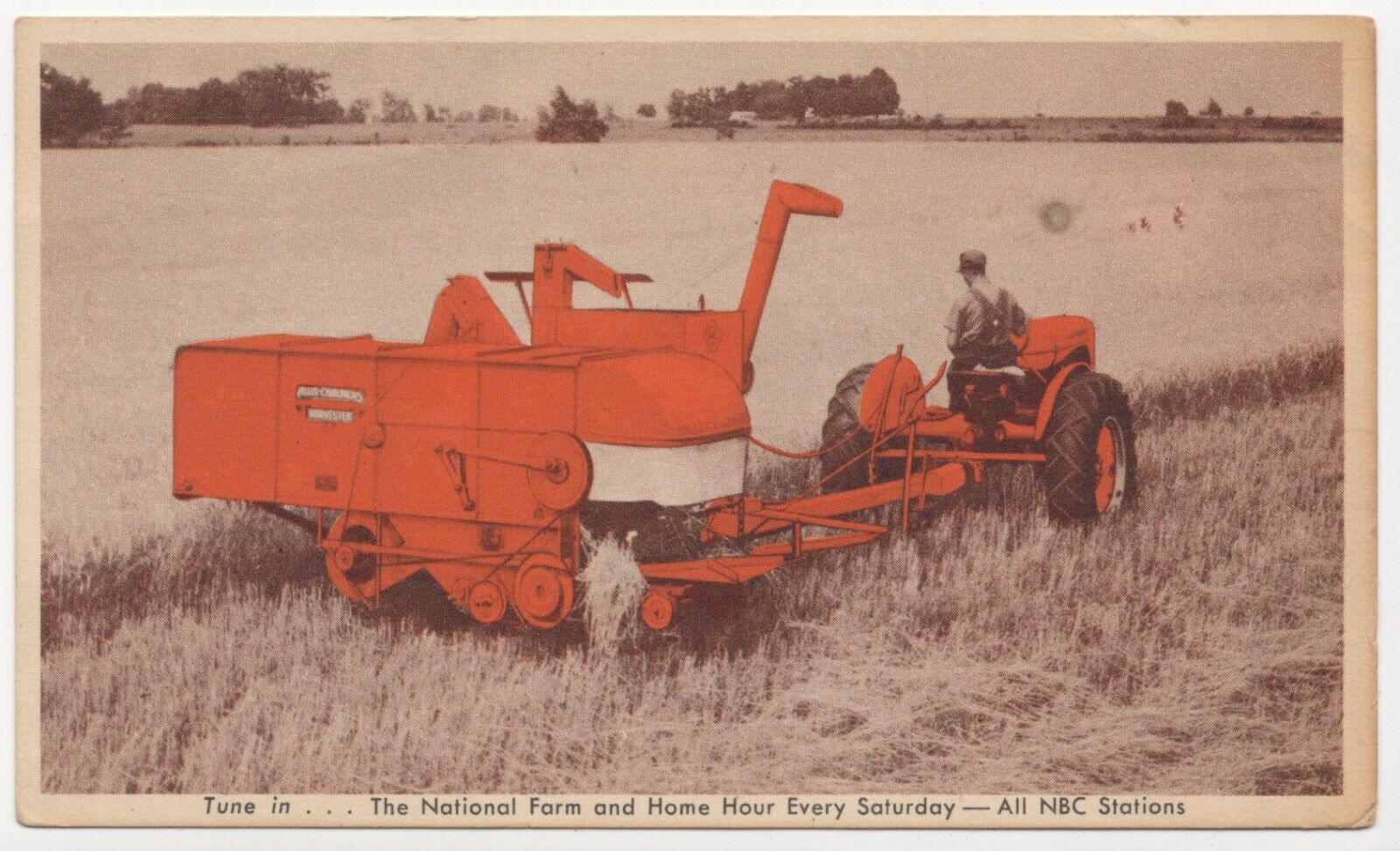 Allis-Chalmers Model 60 All-Crop Harvester, Milwaukee NBC Radio Posted Postcard