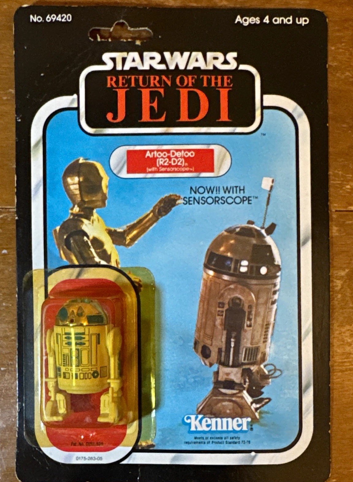 Star Wars ROTJ R2-D2 w/ Sensorscope Kenner Vintage figure 1983 77 back