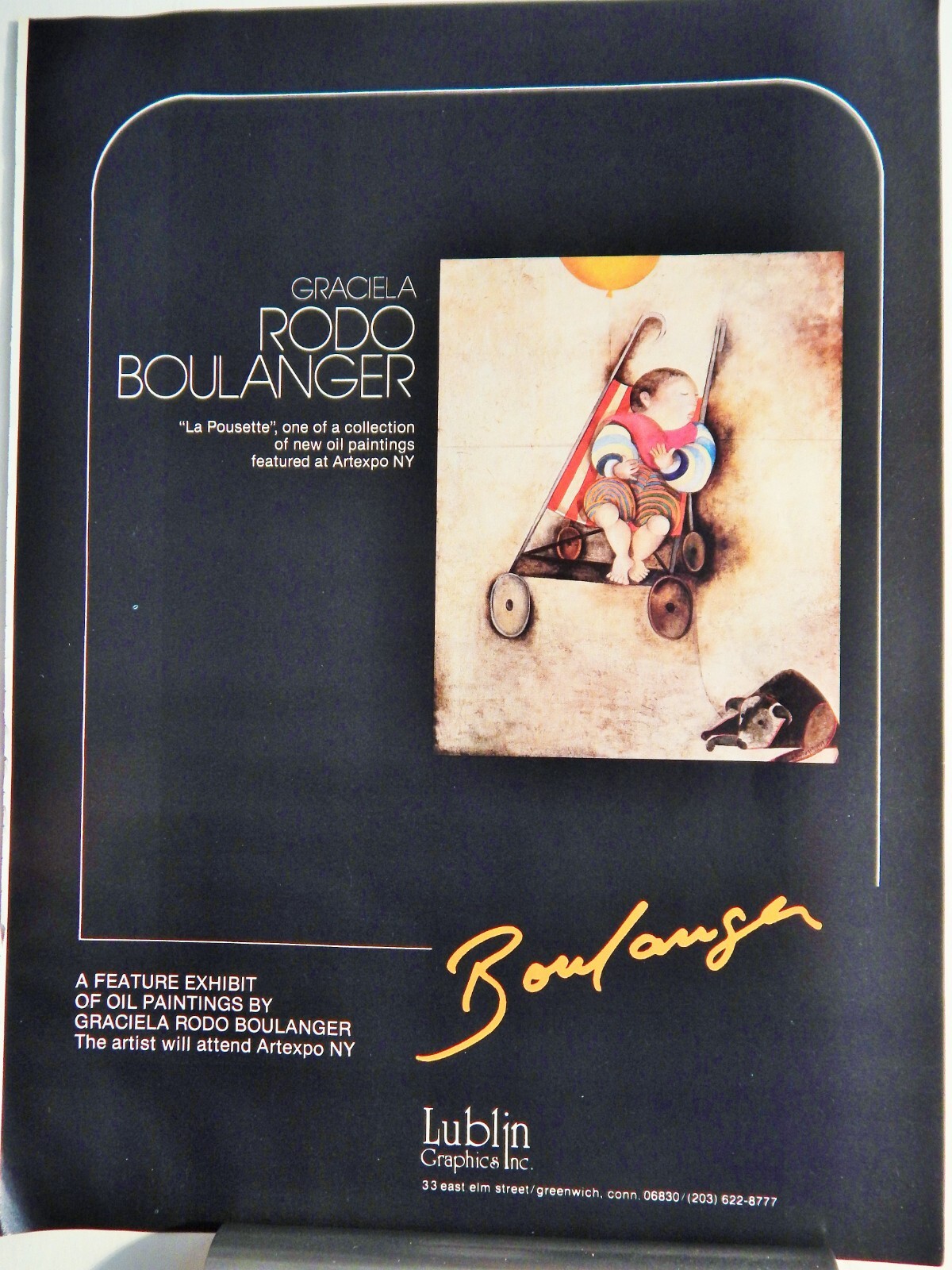 GRACIELA RODO BOULANGER ART PIECE VTG ORIG  1980 ADVERTISEMENT