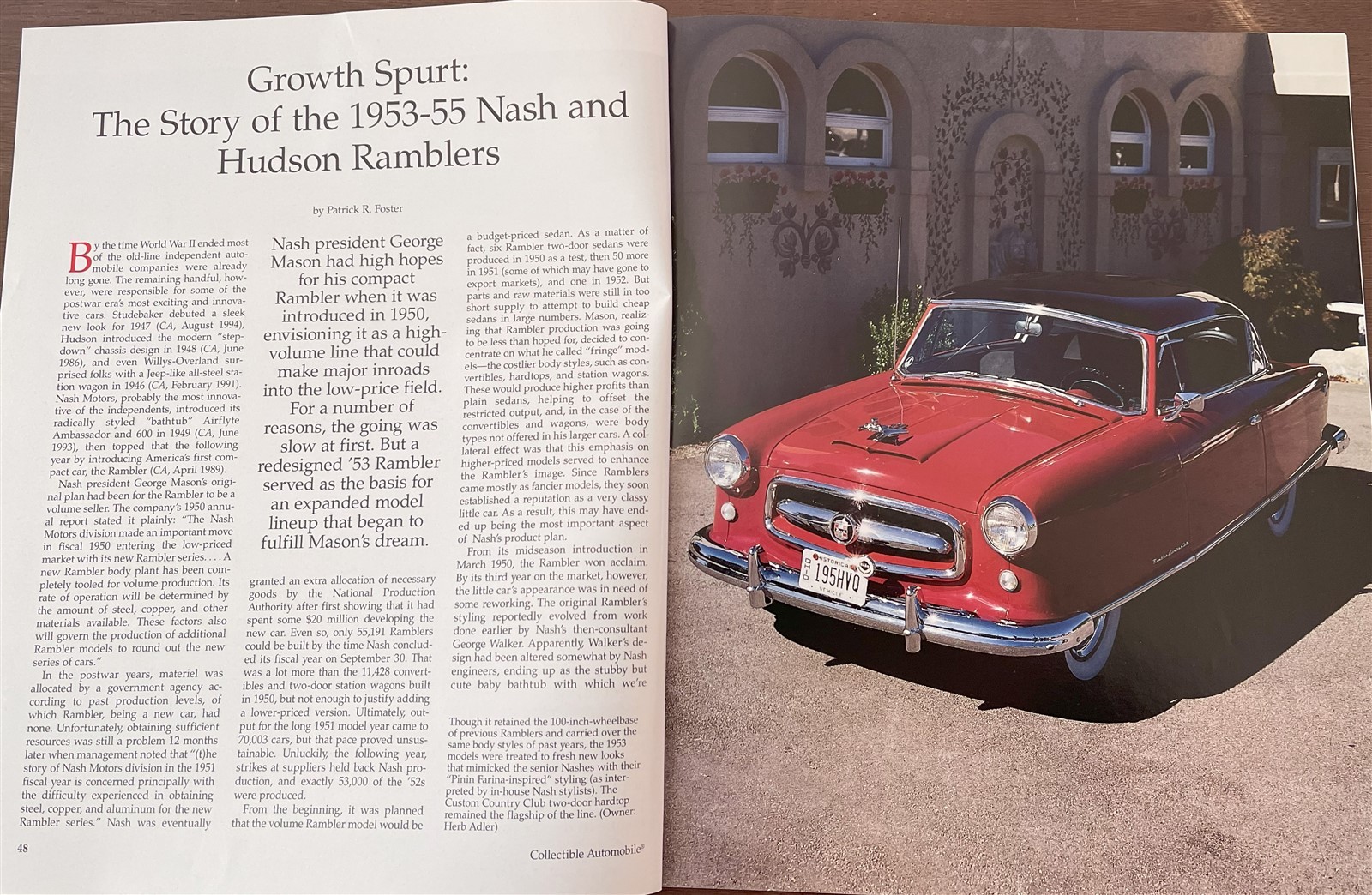 1953 1954 1955 AMC NASH RAMBLER 11 PG ARTICLE HUDSON