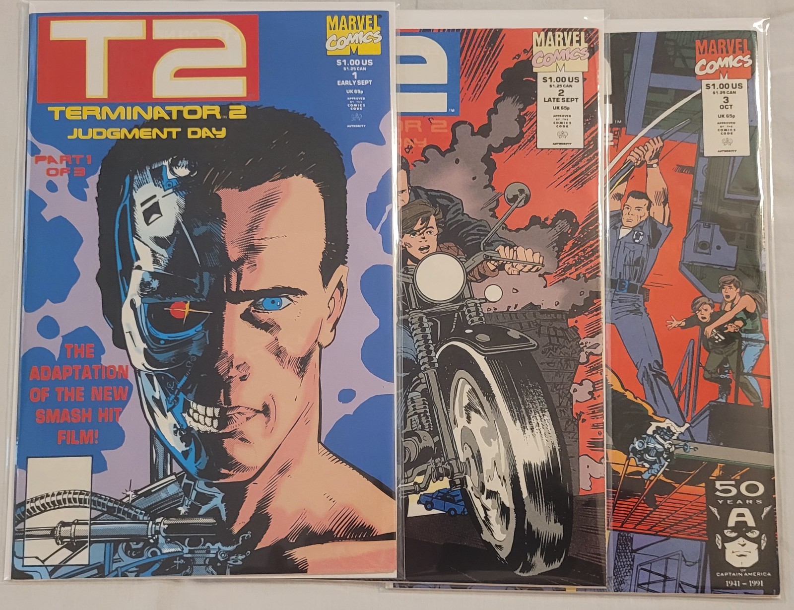1991 Marvel Comics Terminator 2: Judgment Day #1-3 Complete Set