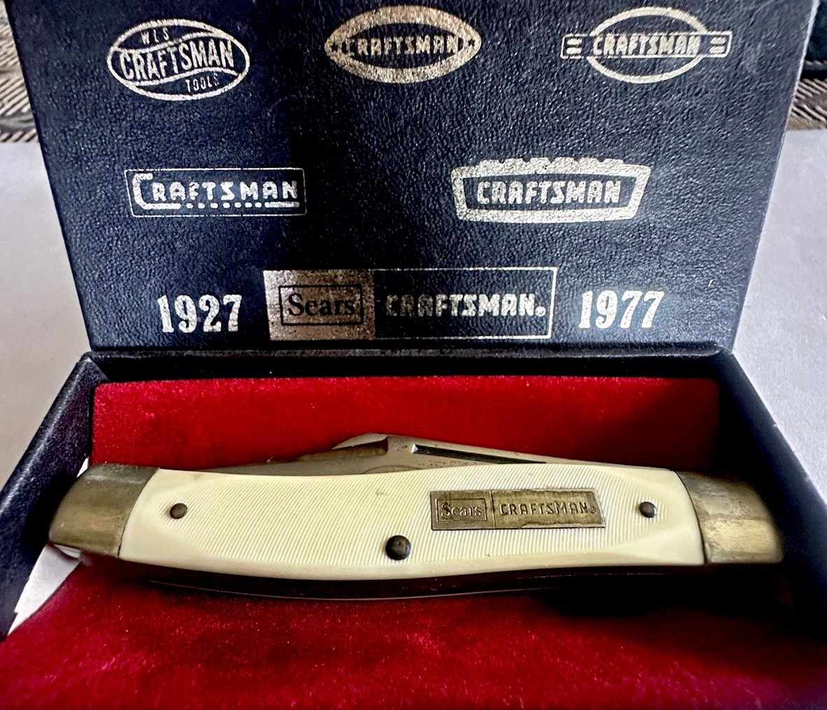 1977 Sears Craftsman 50th Anniversary Vintage Stockman Knife w/ Box 95044 1977 Sears Craftsman 50th Anniversary Vintage Stockman Knife w/ Box 95044