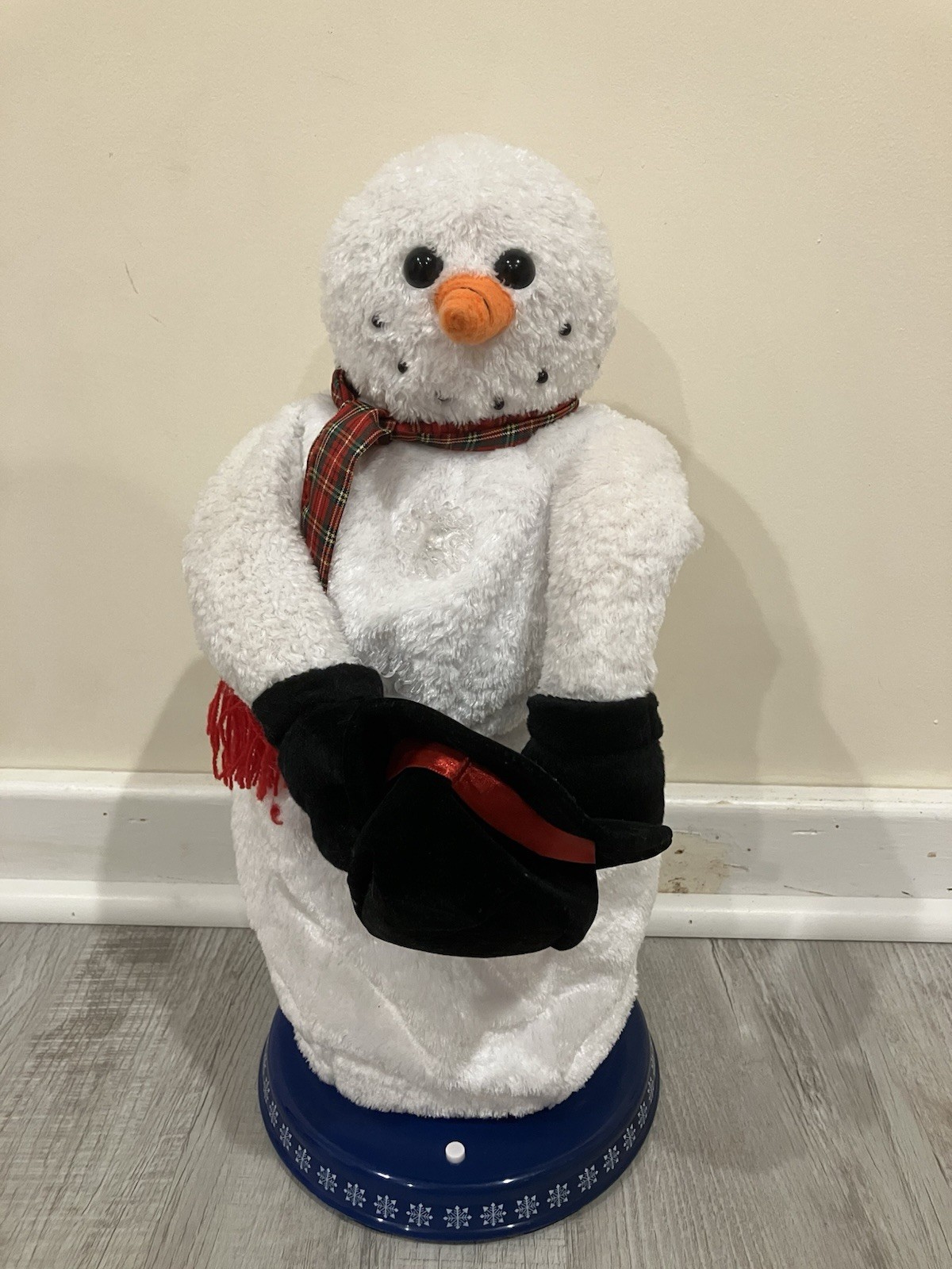 RARE FULLY WORKING Gemmy Mr. Snow Spinning Snowflake Snowman Snow Miser VIDEO