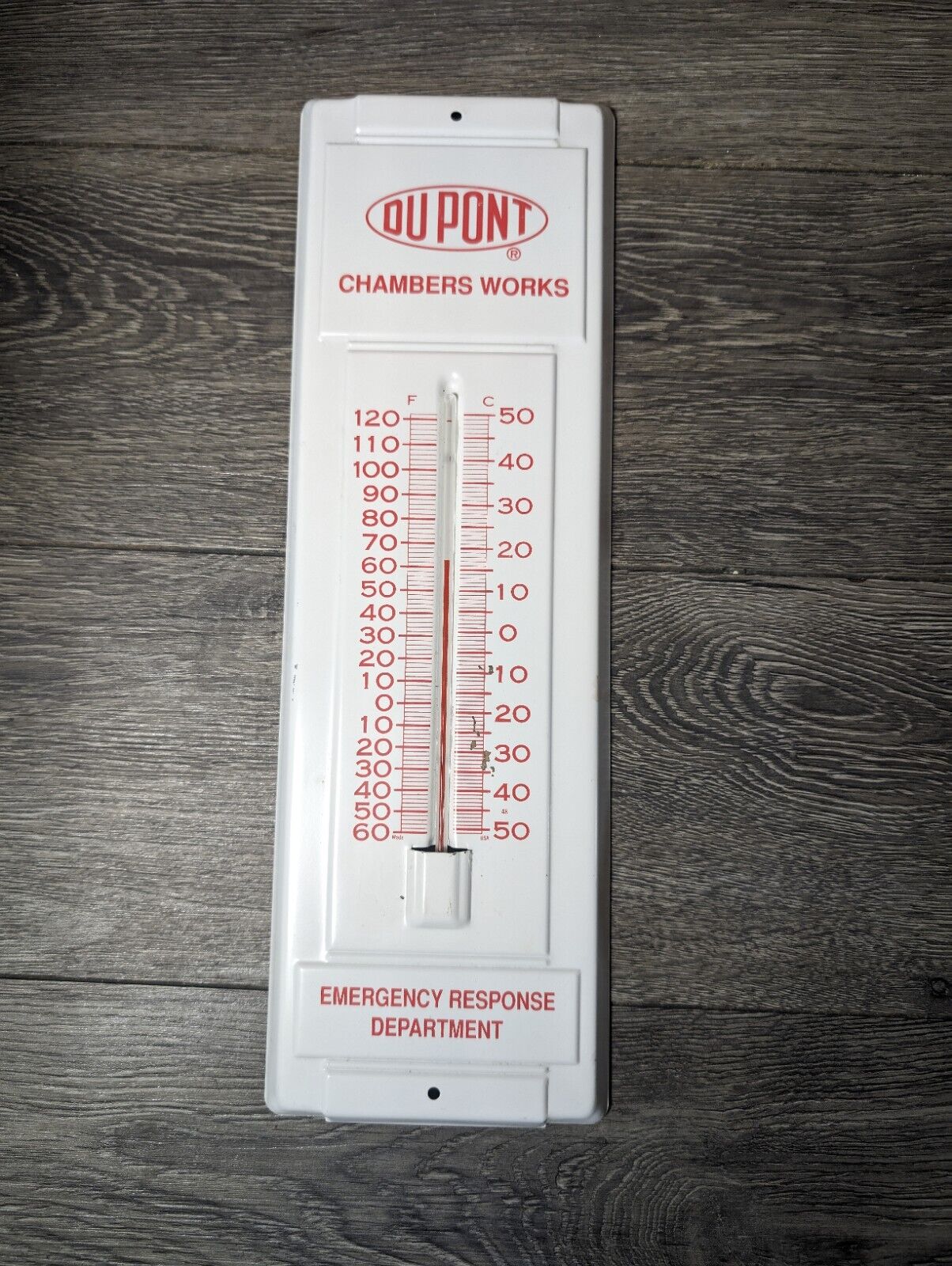 Vintage Dupont Chamber Works Emergency Response Department Thermometer