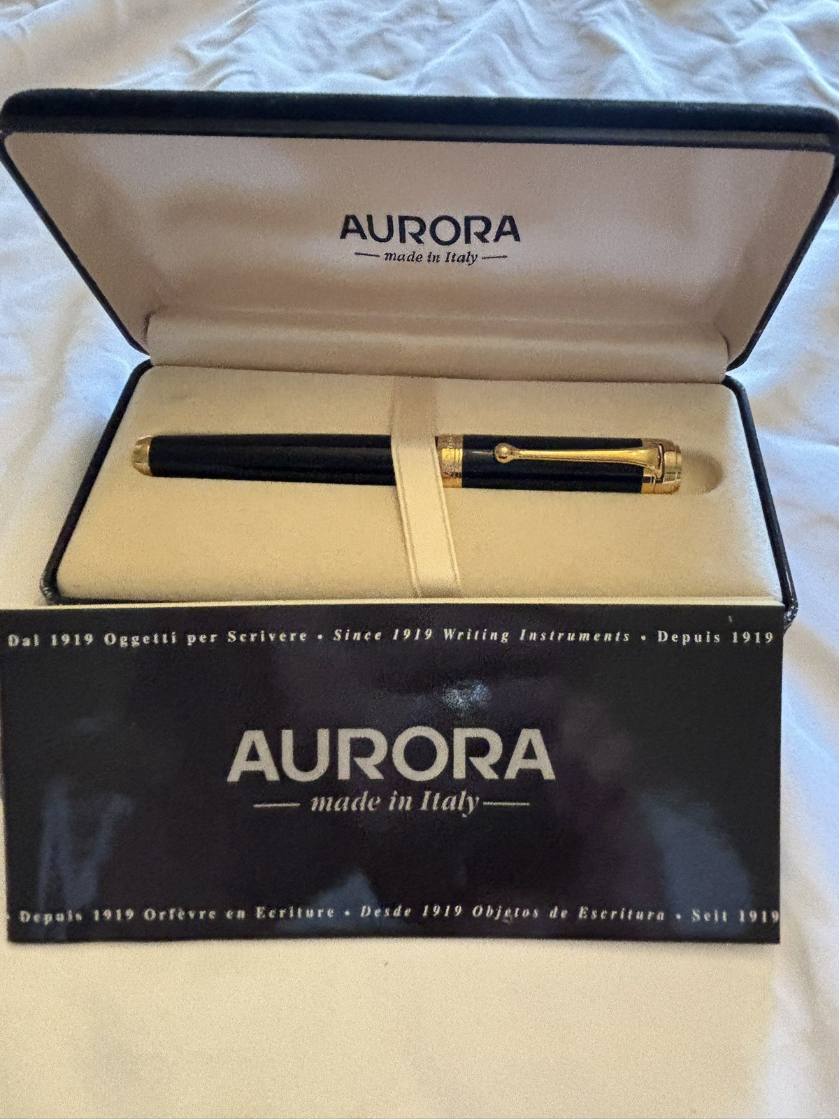 Year 2000 Aurora Talentum Black Rollerball w/Gold Trim