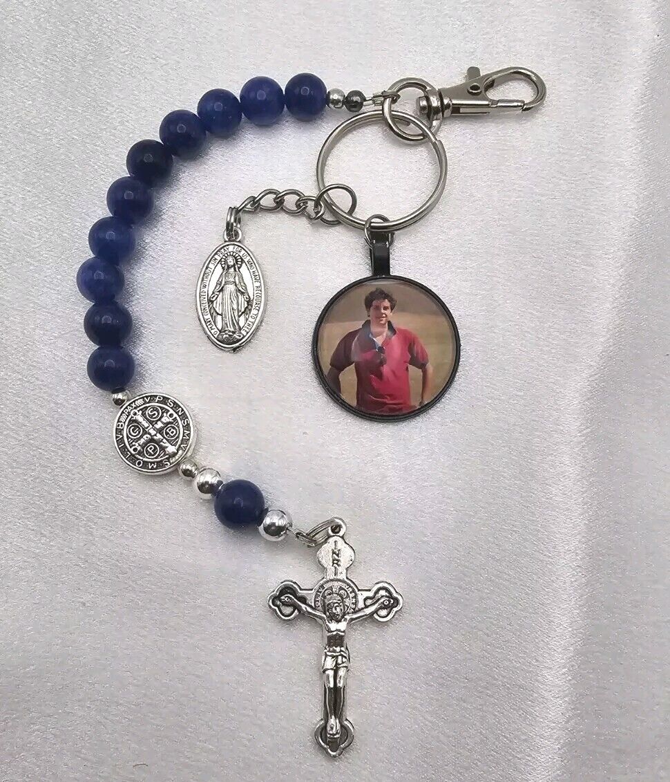Bl. Carlo Acutis One Decade Rosary Catholic Pocket Prayer Clip - Handmade Gift