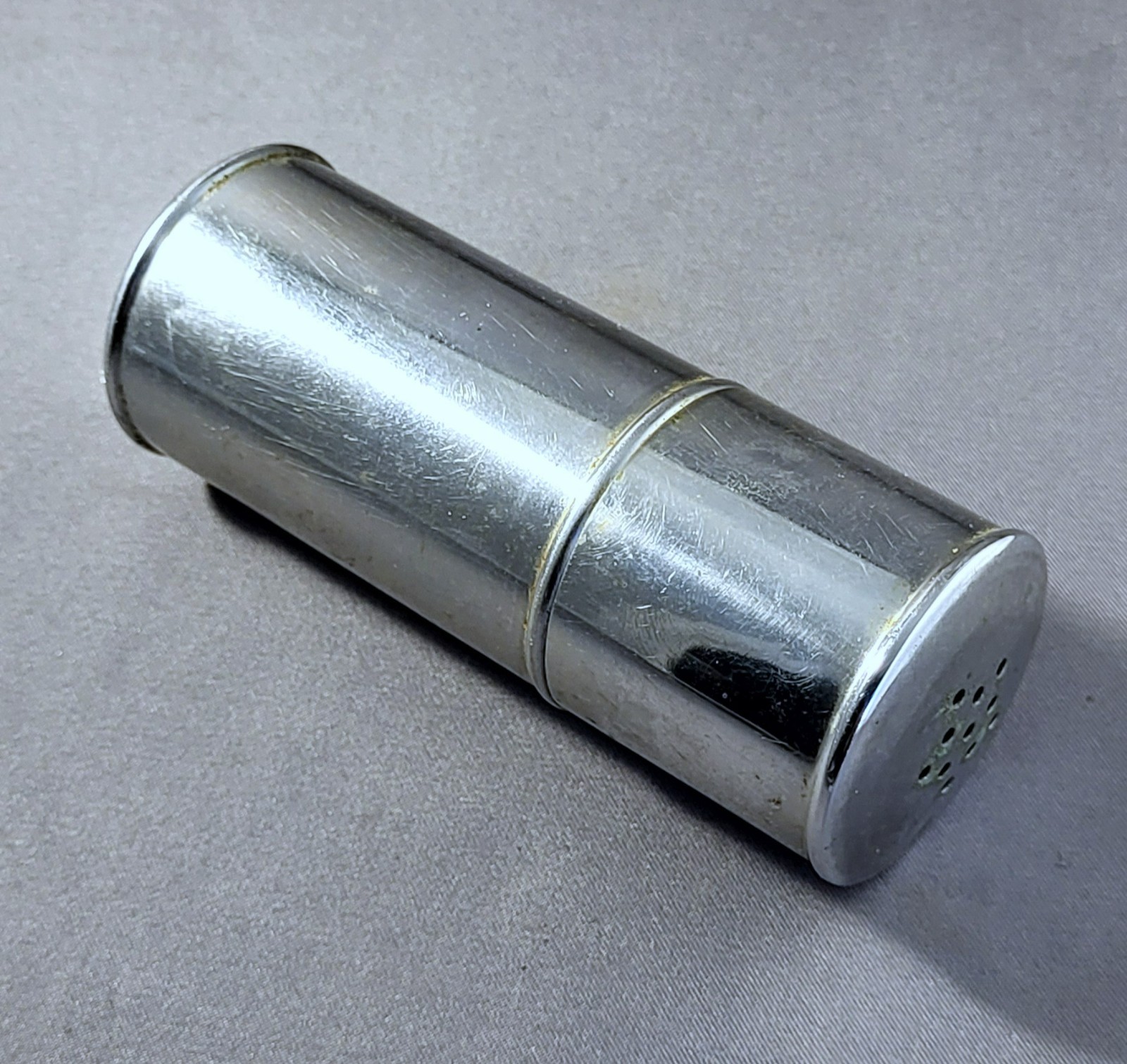 Vintage Unbranded Metal SHAVING BRUSH Travel Tube