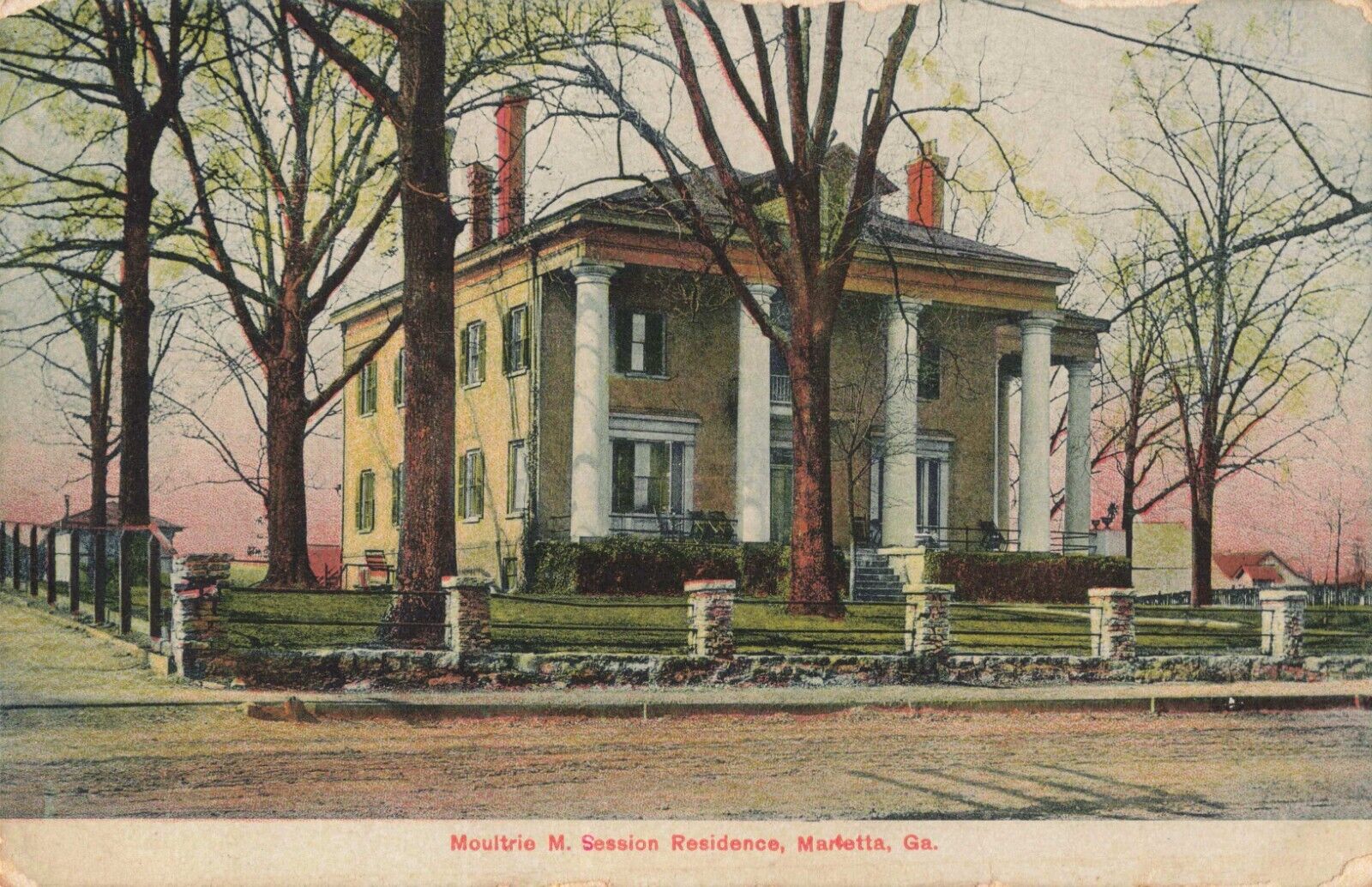 Moultrie M. Session Residence Marietta Georgia GA 1908 Postcard