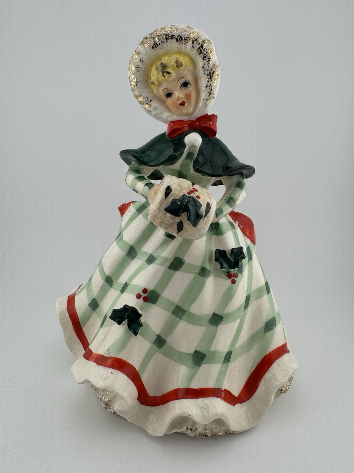 Vintage Geo Z Lefton 1956 Christmas Caroling Woman Figurine Planter 051