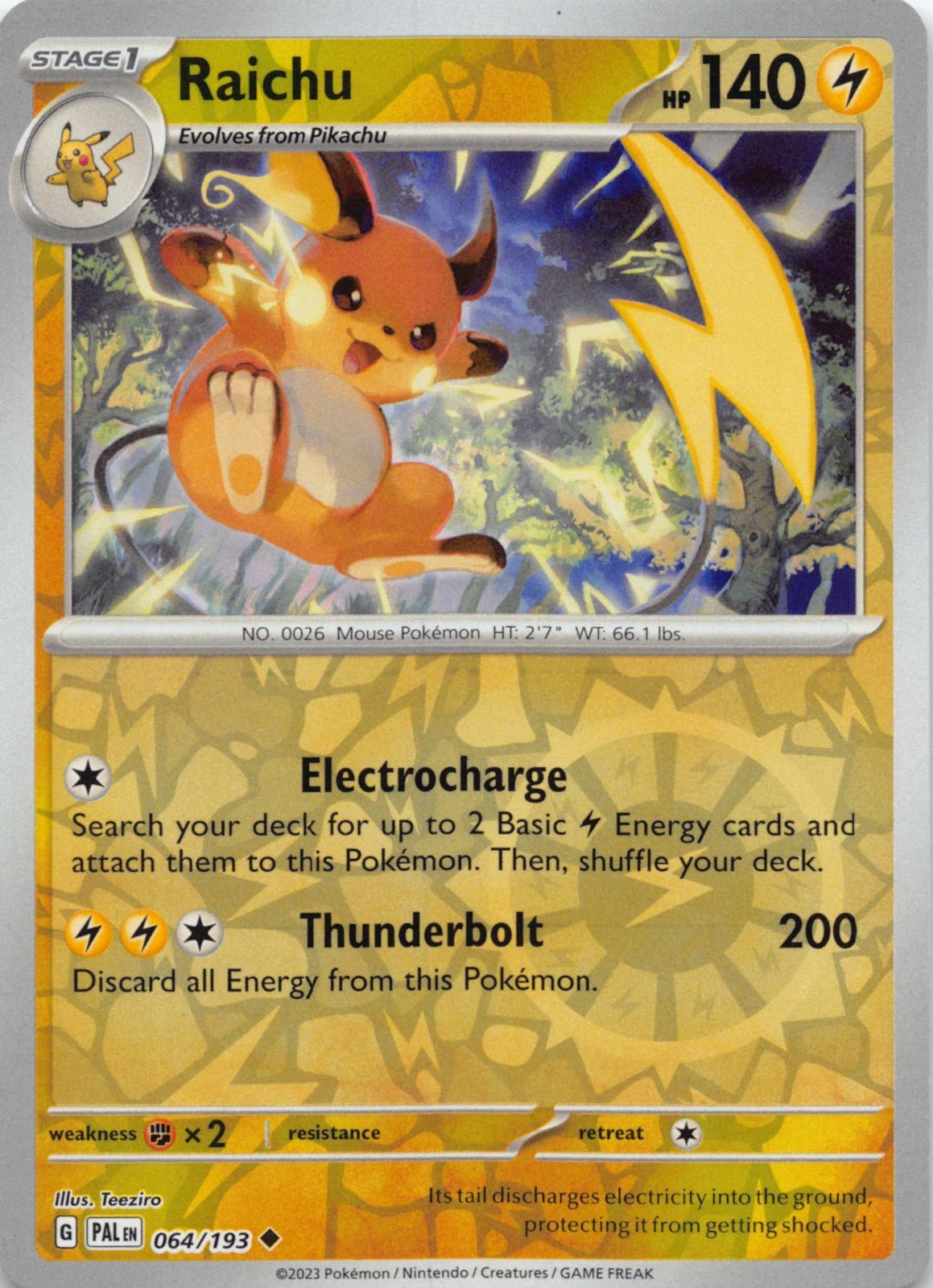 Raichu 064/193 Reverse Holo NM