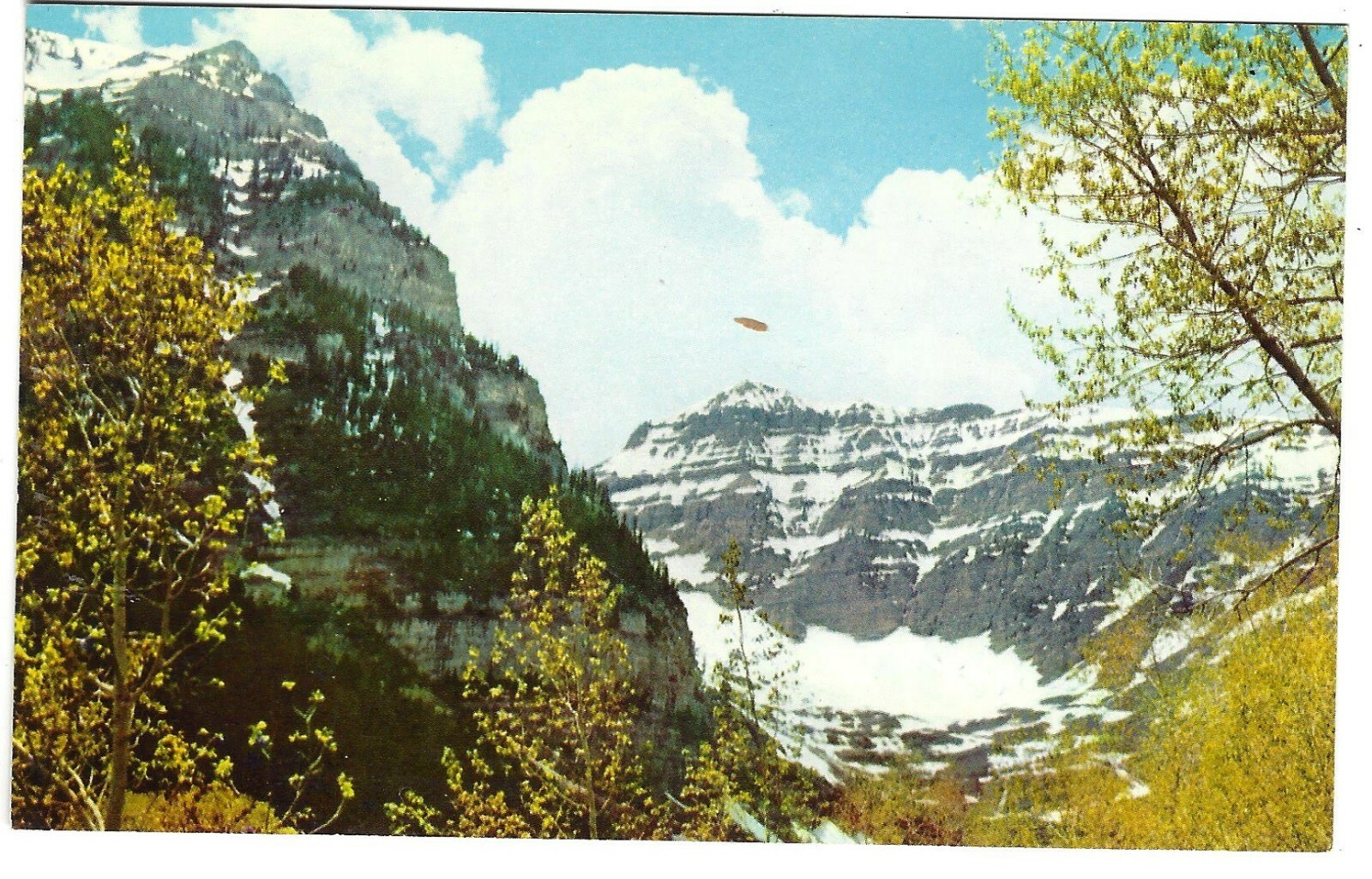 Mt Timpanogos from Aspen Glen, Utah, c1950\'s Unused Postcard, 11,957 Feet