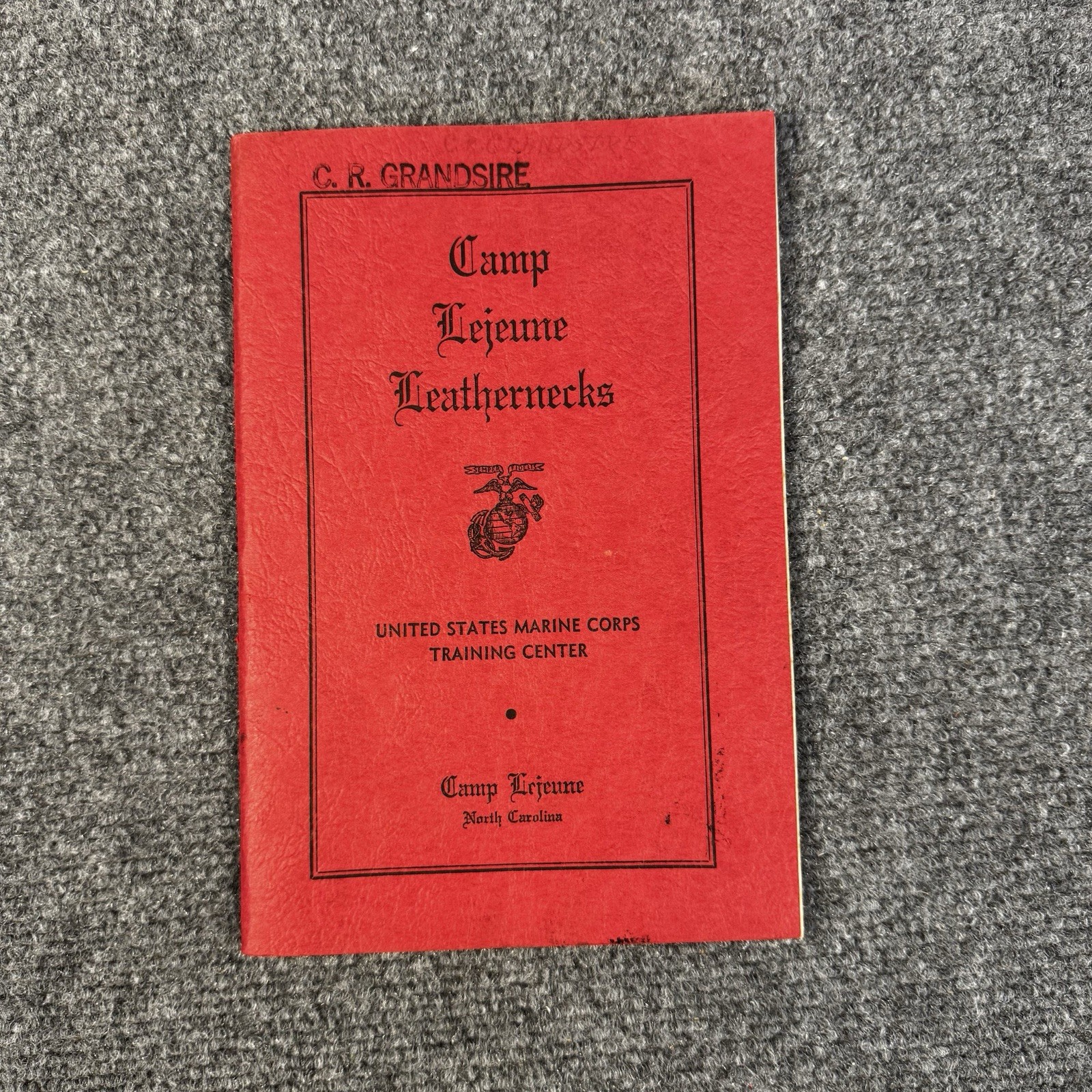 Vintage 1946 Camp Lejeune Leathernecks Book USMC US Marine Corps WWII Era