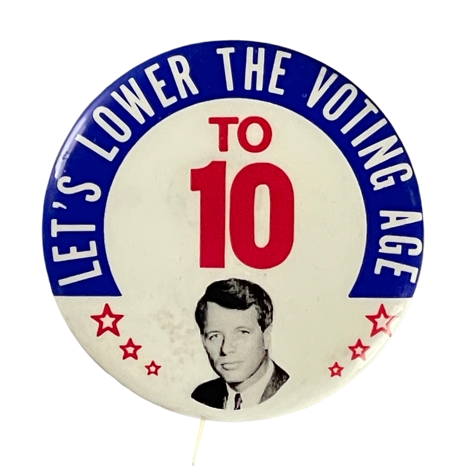 Vintage Pinback.  \'68 President JF KENNEDY Politics Candidate Button Bagge Pin