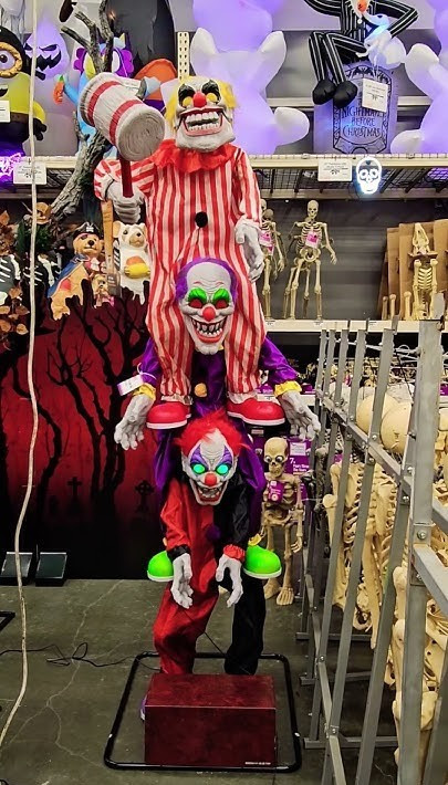 Halloween 7.5Ft Trickster Trio Stack Animatronic LED Fears Through The Years NEW