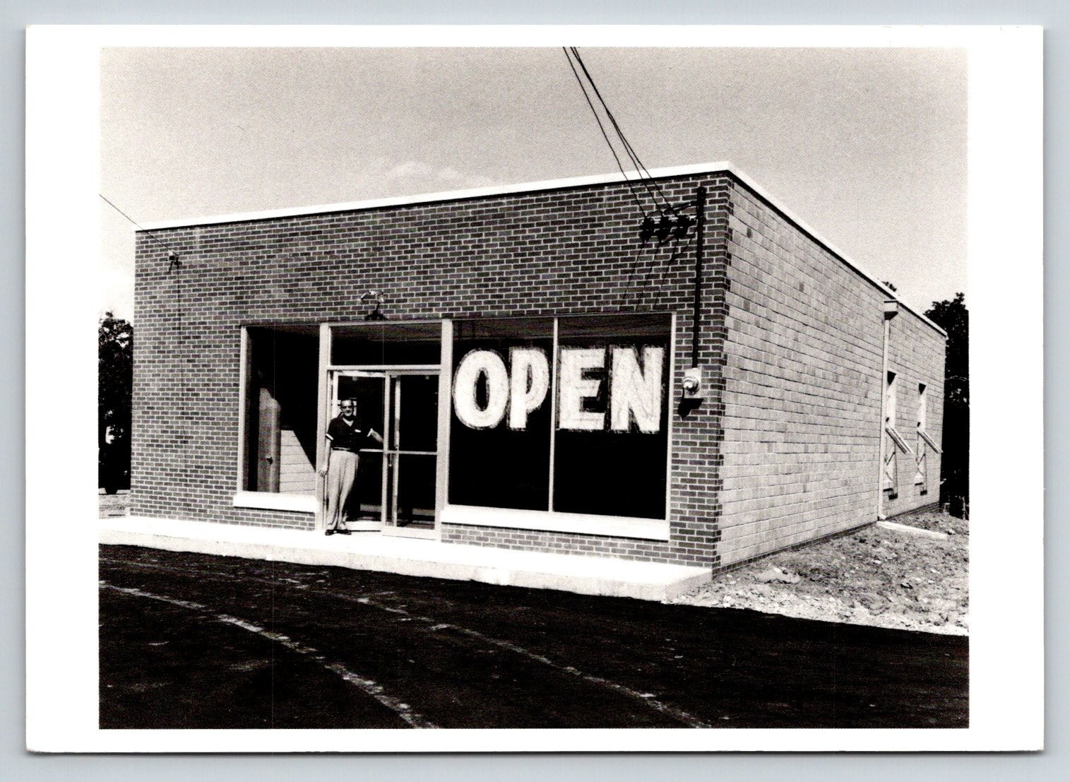 1959 Bill Wood Photo Postcard Man in Front of His Store Fotofolio