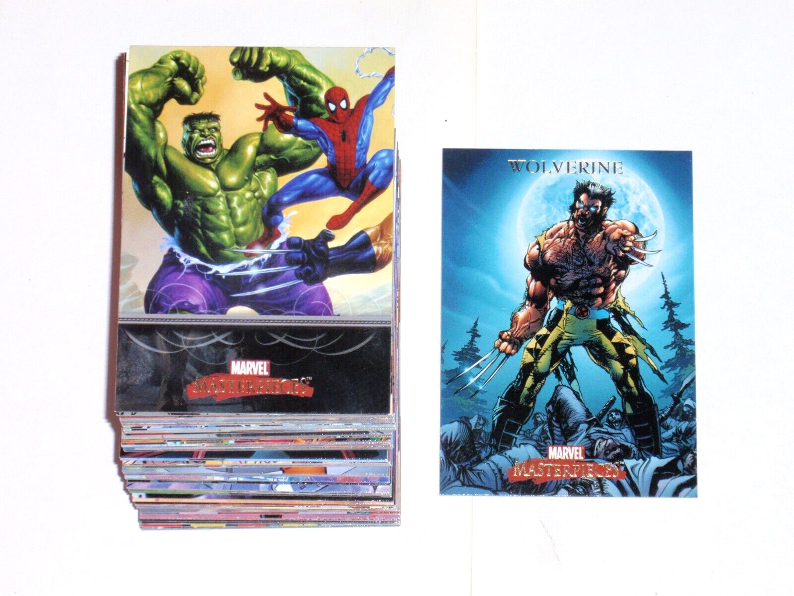 2007 Marvel Masterpieces Series 1 COMPLETE BASE 90 CARD SET SPIDER-MAN WOLVERINE