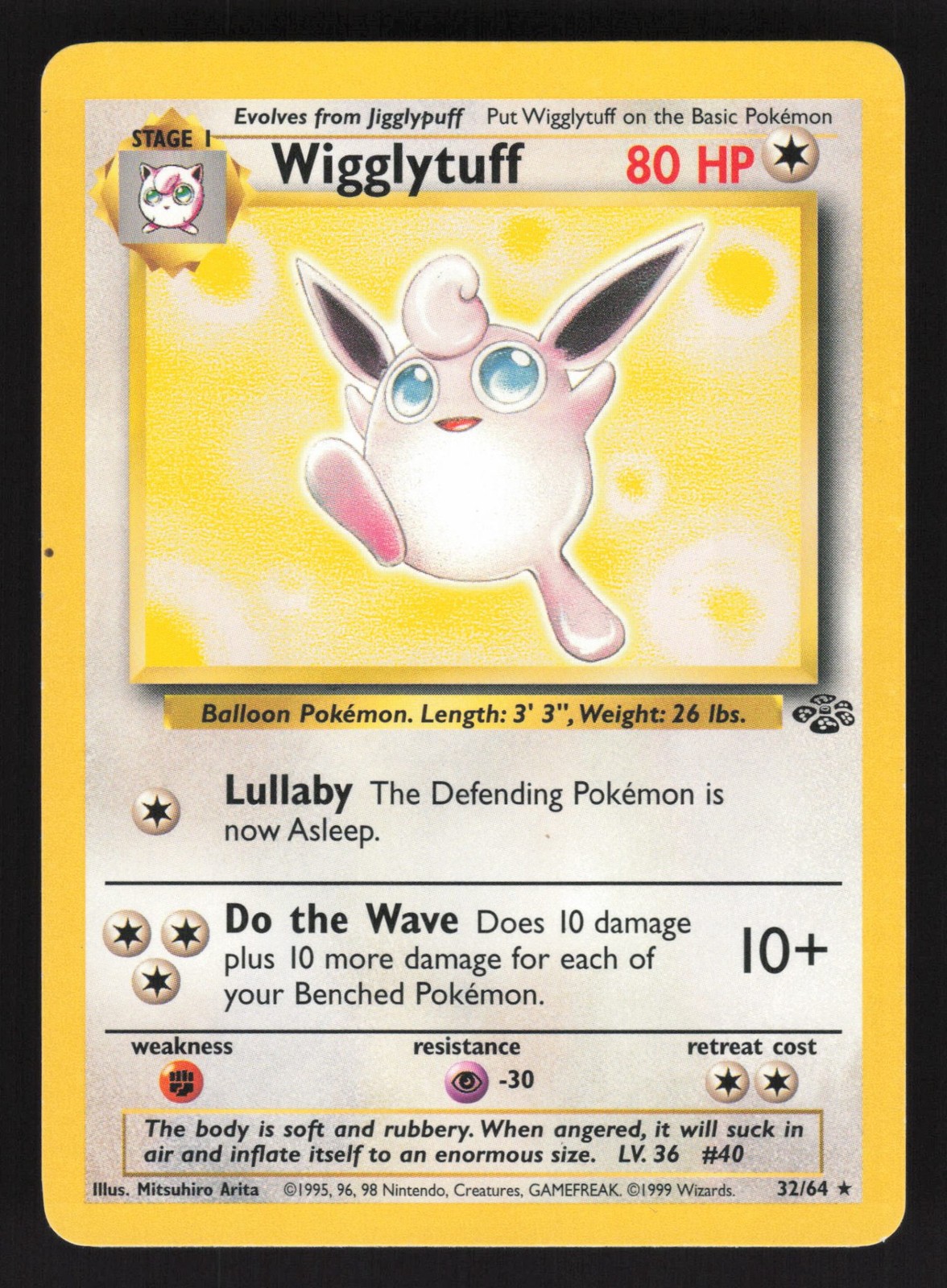 English MP Wigglytuff (32) 32/64 JU Unlimited Pokemon Jungle