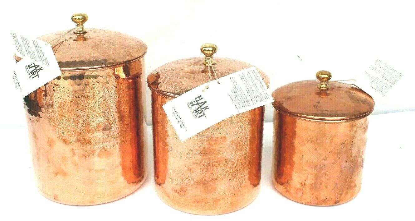 NEW HAK ART Copper CANISTER 3 SET W/ TAGS Made In Turkey