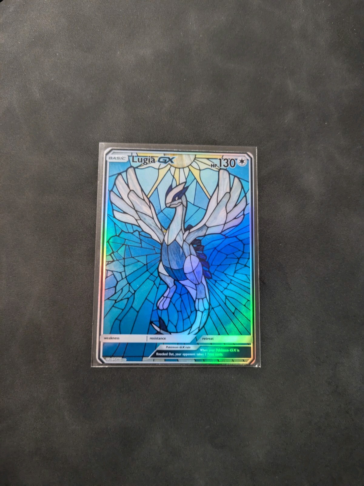 Stained Glass Style Lugia Holographic Display Card