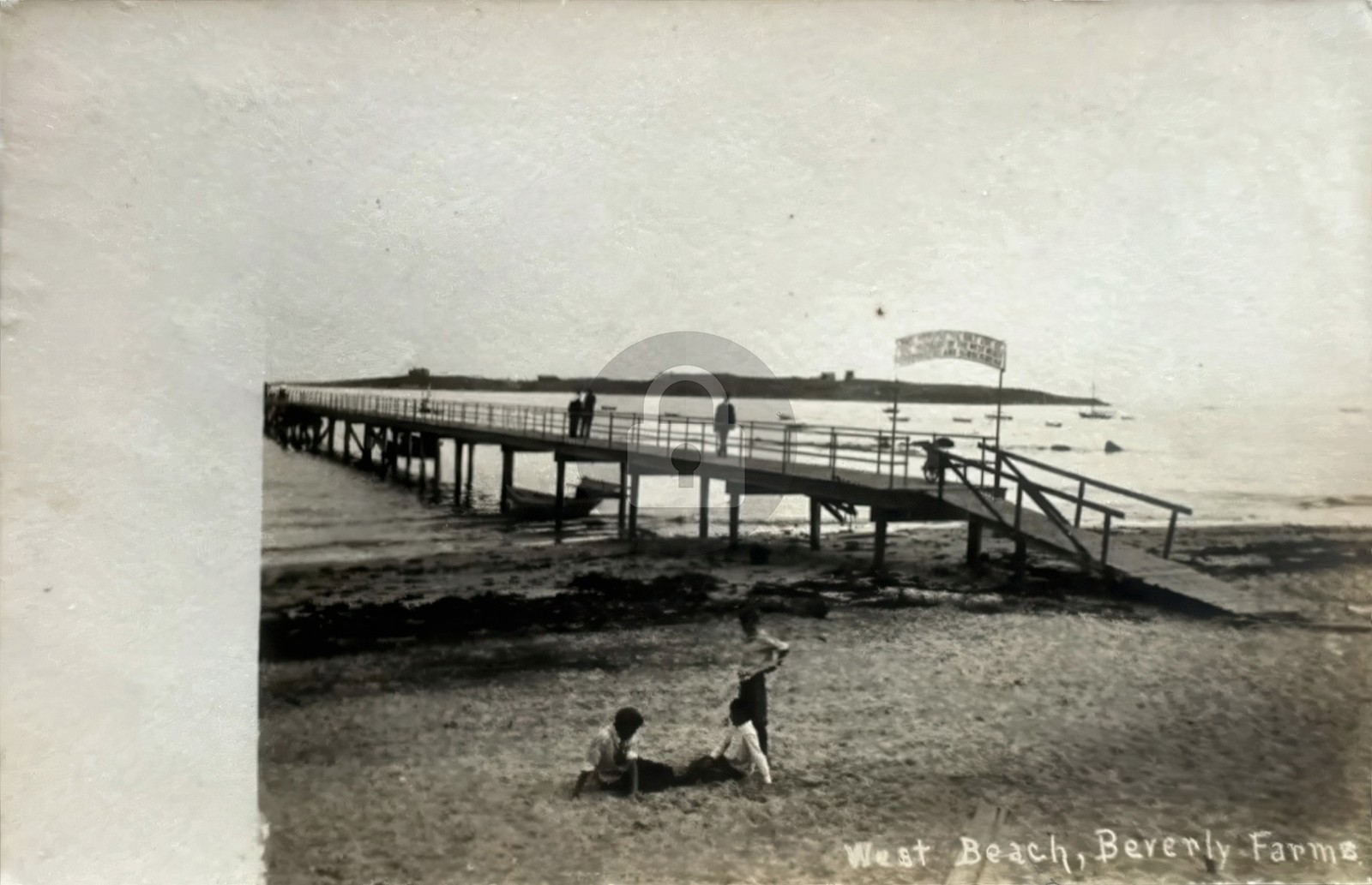 1907 West Beach Beverly Farms MA Massachusetts RPPC Photo Postcard COPY