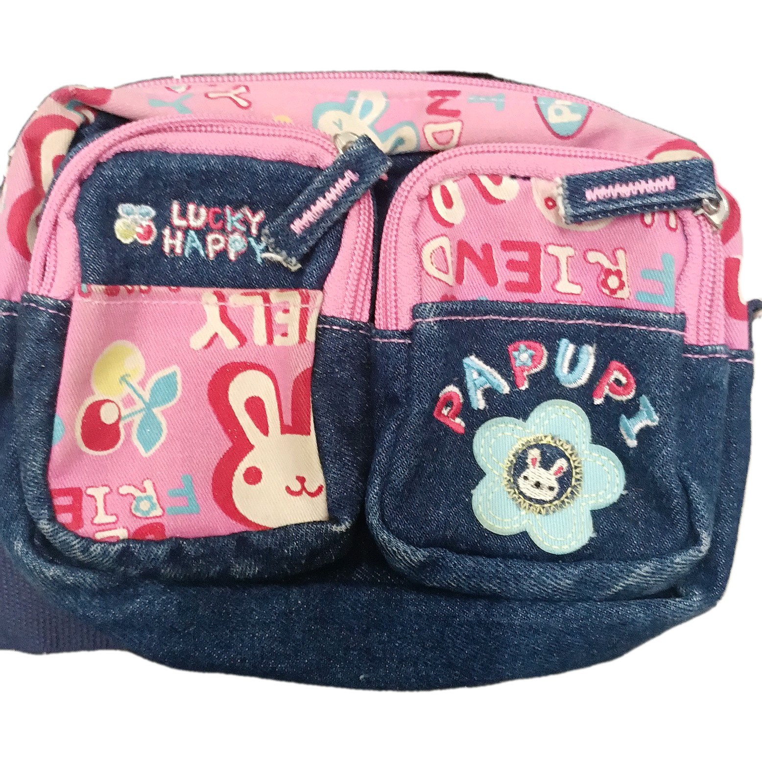 Heisei Retro Fluffy Rabi-chan Denim Character fanny pack Heisei Retro Fluffy Rabi-chan Denim Character fanny pack