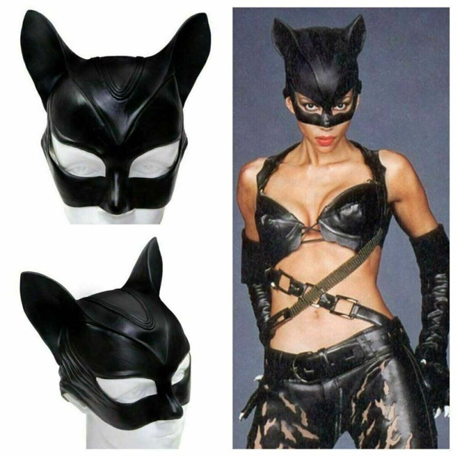 Catwoman Adult Cosplay Mask Batman Costume Props Cat Ears Helmet Halloween Party