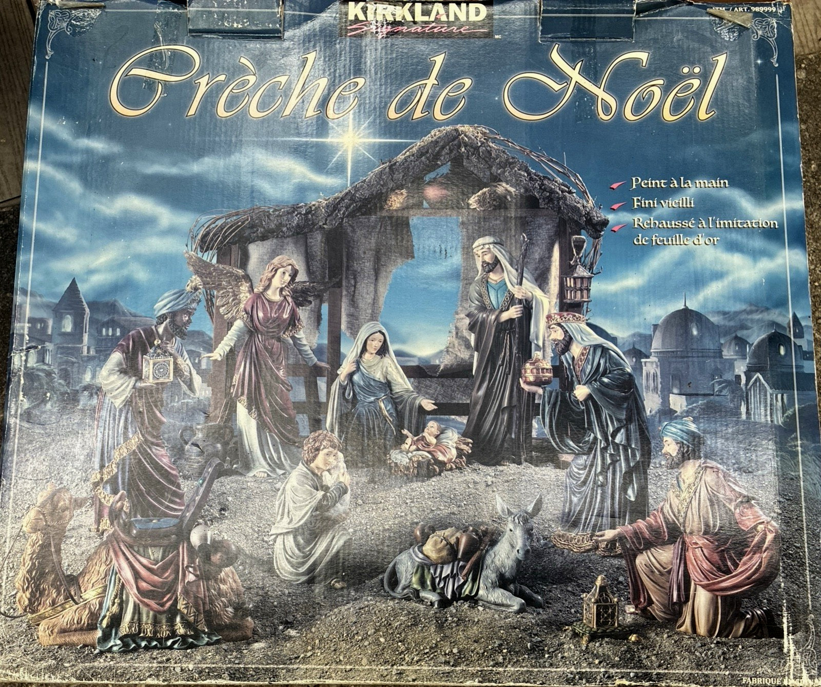 Vintage Kirkland Signature Oversized Nativity Set Hand-painted 989999