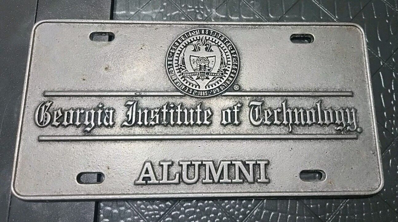 Vintage Georgia Institute Of Technology Alumni License Plate Pewter Metal