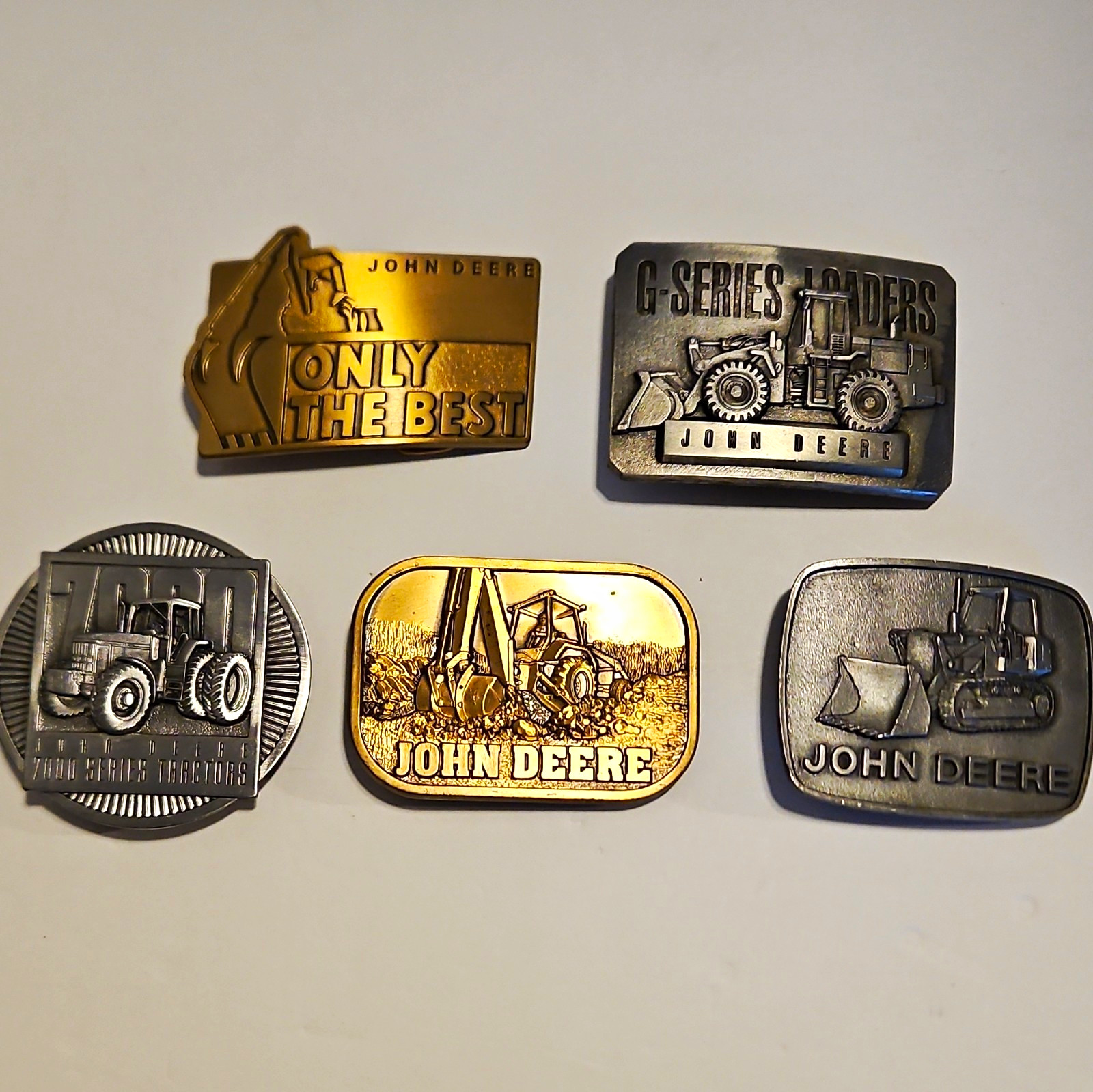John Deere Belt Buckle Lot of 5 1983-1994 Original Agriculture Made in USA