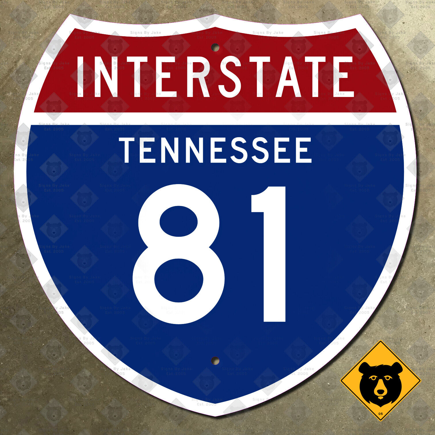 Tennessee Interstate 81 highway route sign 1961 Knoxville Bristol 12x12