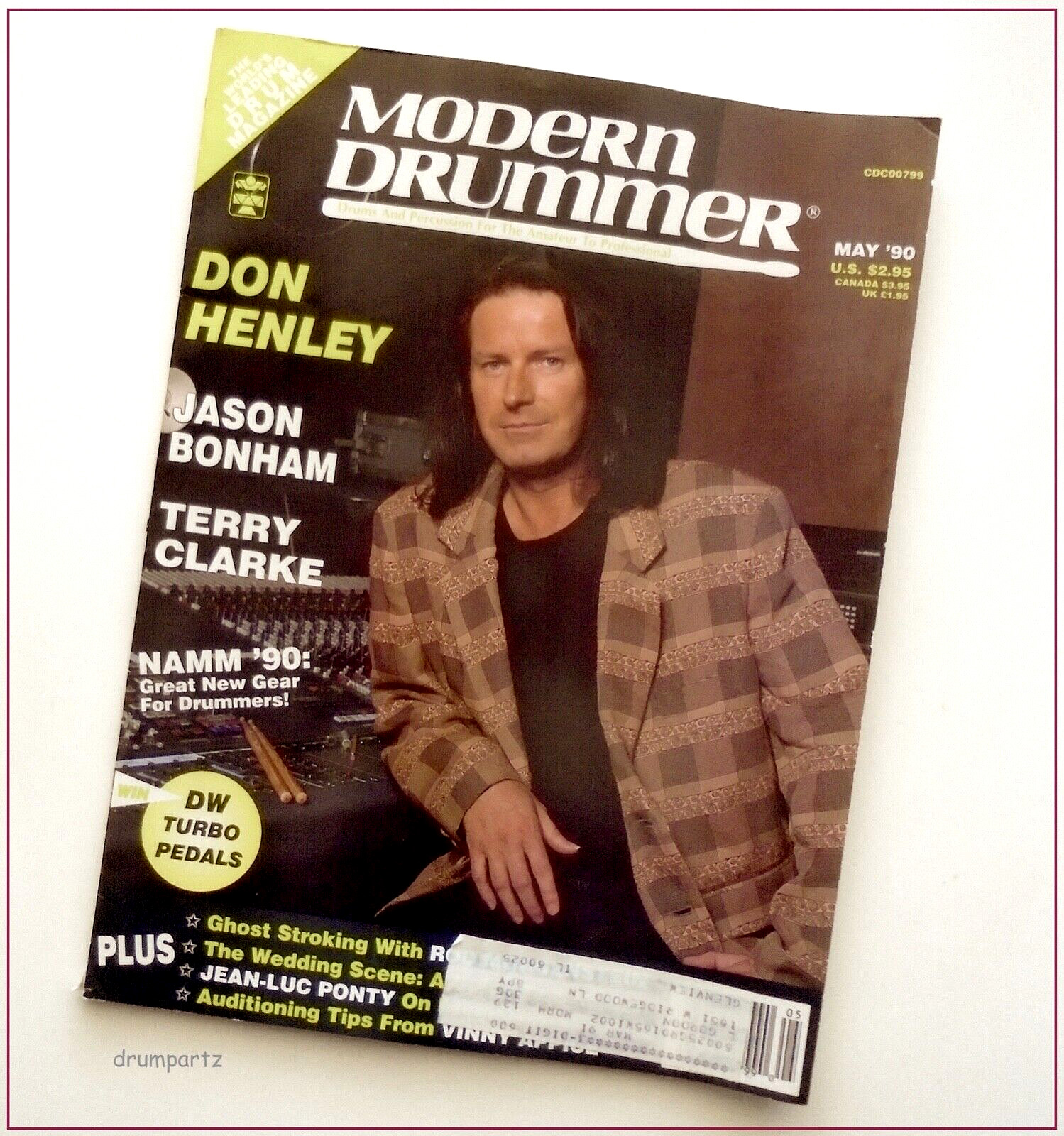 MODERN DRUMMER - May 1990 - DON HENLEY - THE EAGLES + Jason Bonham & Terry Clark