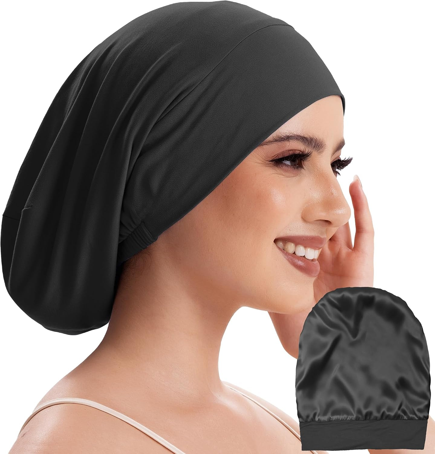 100% Mulberry Silk Bonnet for Sleeping Women Hair Bonnets Night Cap