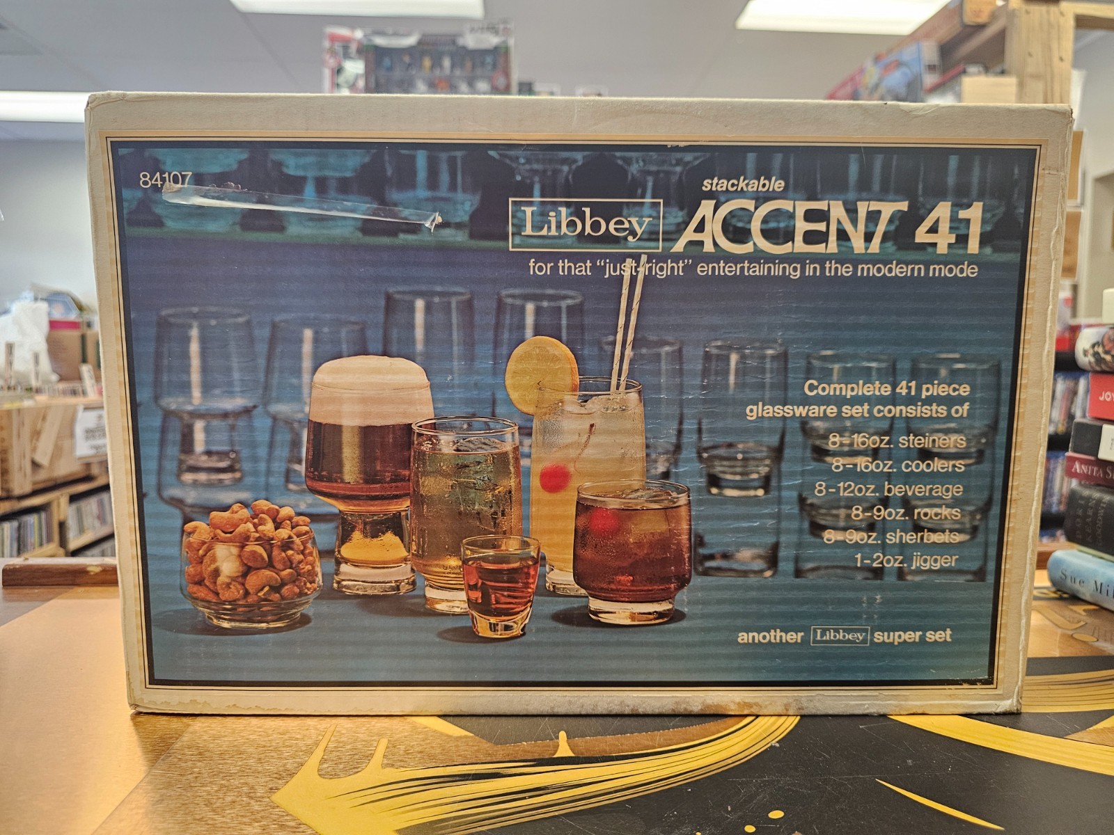 NOS 1975 Libbey Accent 41 Piece Glassware Set Steiners Coolers Rocks Sherberts NOS 1975 Libbey Accent 41 Piece Glassware Set Steiners Coolers Rocks Sherberts