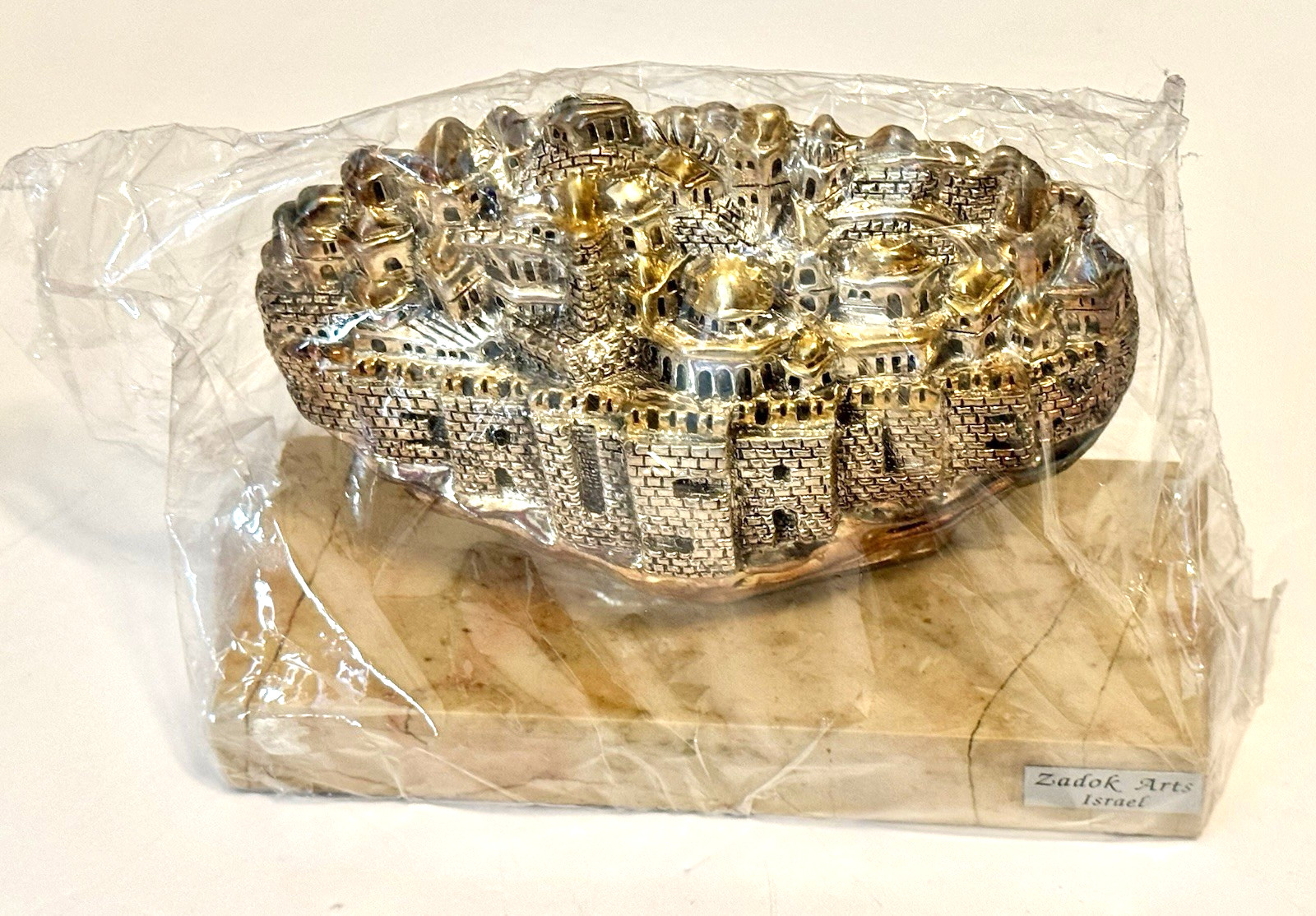 New Sealed Zadok Arts 925 Sterlng Sculpture Walled City Jerusalem Israel 1980s