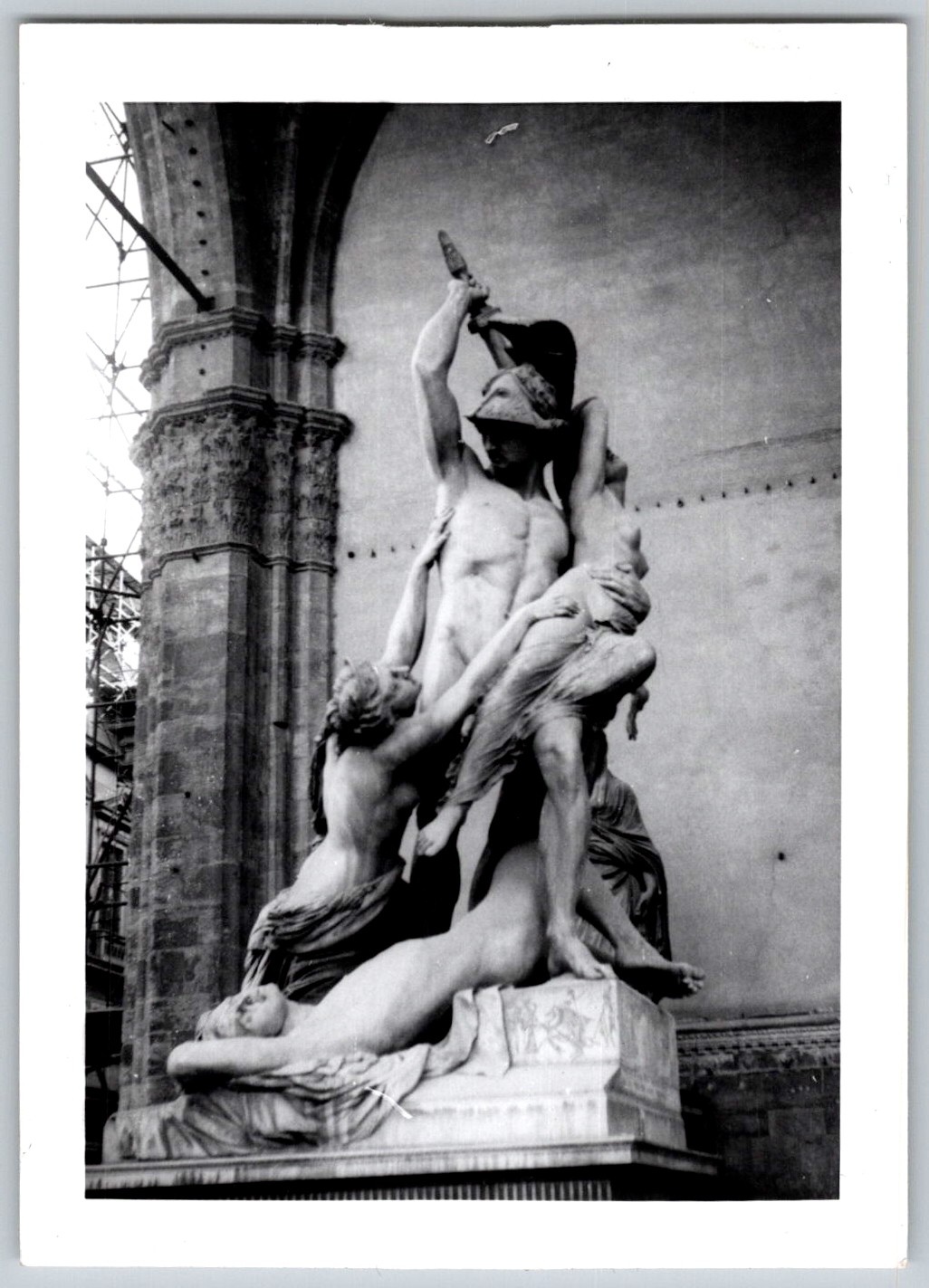 Vtg B&W Snapshot Rape Of Polyxena Statue Loggia Dei Lanzi Florence Italy 1940s Vtg B&W Snapshot Rape Of Polyxena Statue Loggia Dei Lanzi Florence Italy 1940s