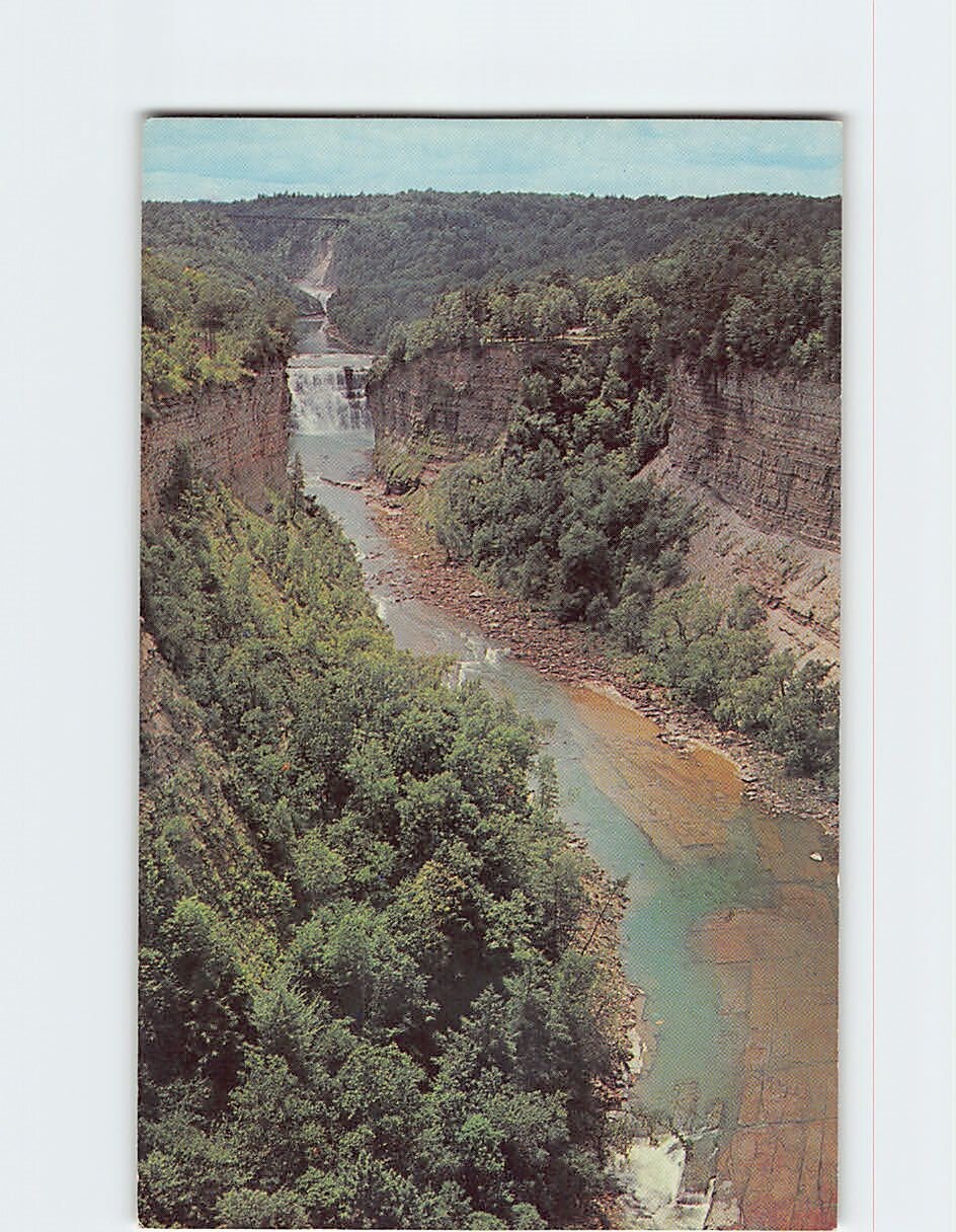 Postcard Aerial View of Inspiration Point Letchworth State Park Castile NY USA