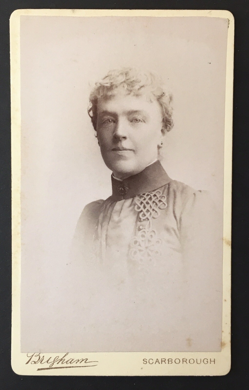 Antique CDV Blonde Woman with Pretty Eyes W.D. Brigham Scarborough